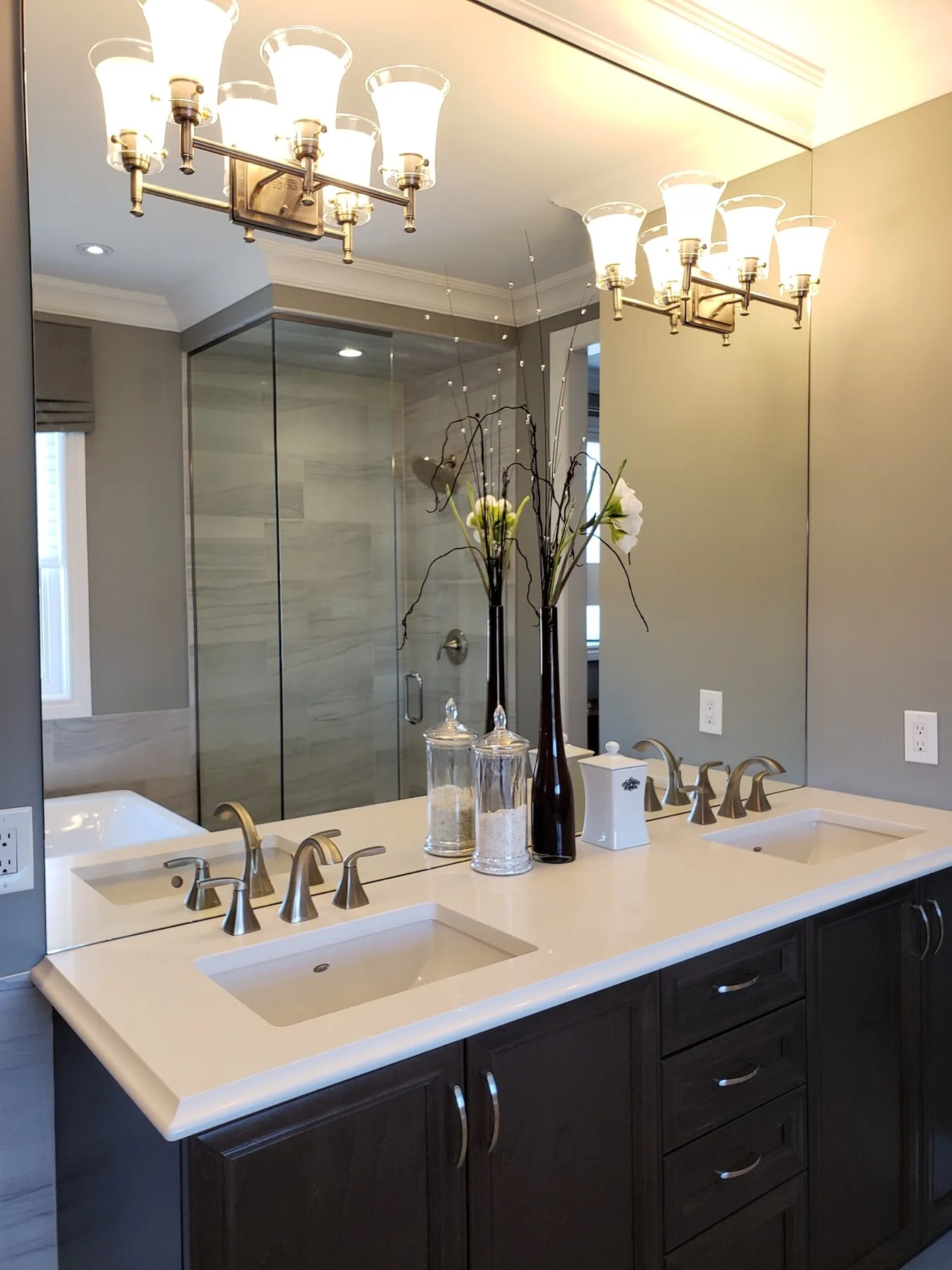 A modern remodeled bathroom vanity